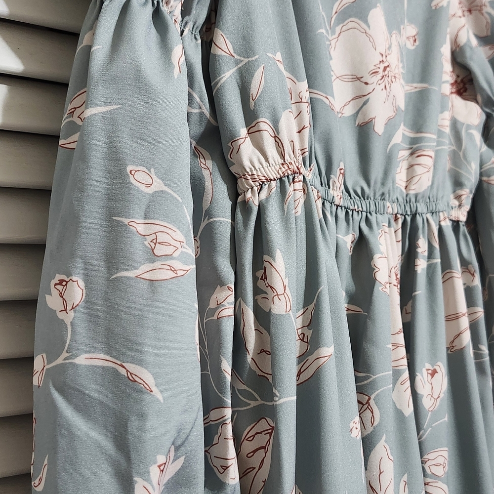 Sage Green Floral Dress